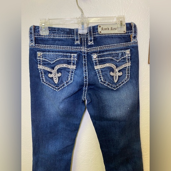 Rock Revival Raizel Mid-Rise Bootcut Bling Jeans Women's 27 *Altered Petite Hem* - Picture 4 of 16